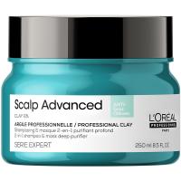 Шампунь-маска 2-в-1 глубоко очищающий L'Oreal Professionnel Serie Expert Scalp Advanced для кожи головы, склонной к жирности, 250 мл