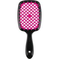 Щетка Janeke Superbrush с закругленными зубчиками, черный и фуксия, 20.3х8.5х3.1 см