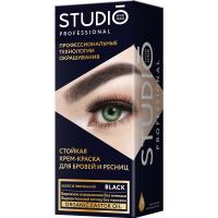 Крем-краска стойкая Studio Professional для бровей и ресниц, черный, 50 мл + оксид, 30 мл