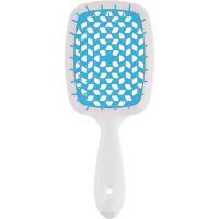 Щетка Janeke Superbrush с закругленными зубчиками, бело-голубая, 20.3х8.5х3.1 см