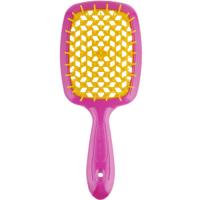 Щетка Janeke Superbrush с закругленными зубчиками, малиново-желтая, 20.3х8.5х3.1 см