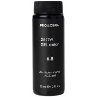 Краситель гелевый Obra Glow Gel Color полуперманентный для волос, 6.8 матовый темно-русый, 60 мл