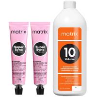 Набор Matrix Super Sync Pre-Bonded для окрашивания волос, 8 оттенков + крем-оксидант 3% 10 Vol, 1000 мл