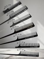 Расческа Janeke Carbon Antistatic 821 с металлическим хвостиком для волос, 21.7 см