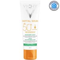 Крем солнцезащитный Vichy Capital Soleil 3 в 1 SPF 50+ матирующий для жирной проблемной кожи, 50 мл