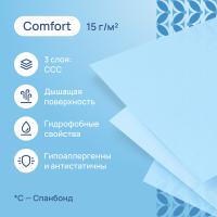 Простыня одноразовая Nuuma Comfort Sky голубая, 80 х 200 см, 1 рулон, 75 шт