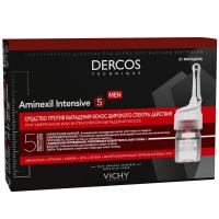 Средство Vichy Dercos Aminexil Intensive 5 против выпадения волос у мужчин в ампулах, 21 монодоза, 126 мл