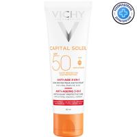 Крем солнцезащитный Vichy Capital Soleil 3 в 1 SPF 50 антивозрастной с антиоксидантами, 50 мл