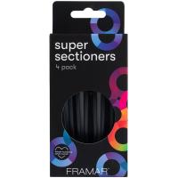 Зажимы Framar Super Sectioners Clips с эластичной вставкой, черные, 4 шт