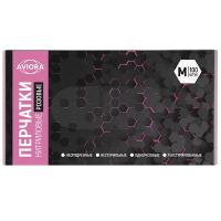 Перчатки нитриловые Aviora розовые, размер M, 100 шт.