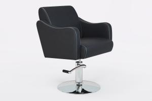 Кресло парикмахерское Manzano Sorento с белой прострочкой, черный