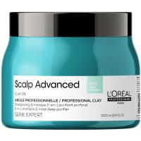 Шампунь-маска 2-в-1 глубоко очищающий L'Oreal Professionnel Serie Expert Scalp Advanced для кожи головы, склонной к жирности, 500 мл