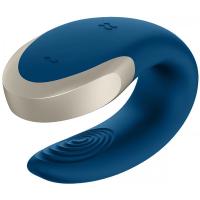 Вибратор для пар Satisfyer Double Love с пультом управления, синий