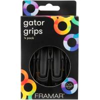 Зажим Framar с прорезиненным покрытием, черный, 4 шт.