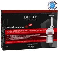 Средство Vichy Dercos Aminexil Intensive 5 против выпадения волос у мужчин в ампулах, 21 монодоза, 126 мл