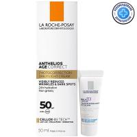 Набор La Roche-Posay Anthelios, крем солнцезащитный антивозрастной SPF50, 50 мл + крем-уход против пигментации, 3 мл