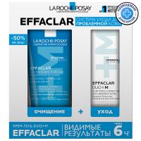Набор La Roche-Posay Effaclar Duo+M, крем-гель корректирующий, 40 мл + гель очищающий пенящийся, 200 мл