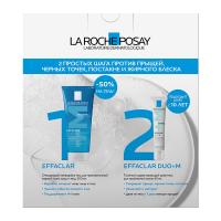 Набор La Roche-Posay Effaclar Duo+M, крем-гель корректирующий, 40 мл + гель очищающий пенящийся, 200 мл