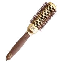 Термобрашинг Olivia Garden Expert Blowout Shine Wavy Bristles Gold & Brown ID2049 для волос, 35 мм