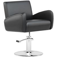 Кресло парикмахерское Manzano Tito с черной строчкой, черный