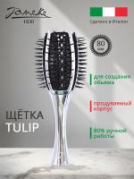 Щетка Janeke Tulip Тюльпан для волос, серебряная