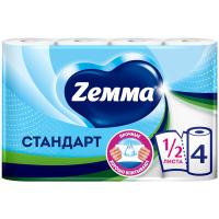Полотенца бумажные Zemma Стандарт белые, 2 слоя, 4 рулона