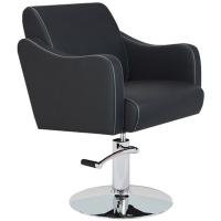 Кресло парикмахерское Manzano Sorento с белой прострочкой, черный