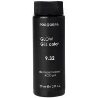 Краситель гелевый Obra Glow Gel Color полуперманентный для волос, 9.32 золотистый перламутровый блонд, 60 мл