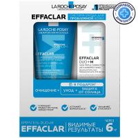 Набор La Roche-Posay Effaclar, гель очищающий, 50 мл + крем-гель, 15 мл + флюид солнцезащитный SPF50+, 3 мл