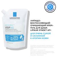 Крем-гель очищающий La Roche-Posay Lipikar Syndet AP+ липидовосстанавливающий для лица и тела, рефил, 400 мл