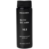 Краситель гелевый Obra Glow Gel Color полуперманентный для волос, 10.3 золотистый светлый блонд, 60 мл