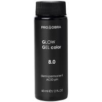 Краситель гелевый Obra Glow Gel Color полуперманентный для волос, 8.0 светло-русый, 60 мл