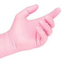 Перчатки нитриловые Мой Салон, текстурированные на пальцах, одноразовые, розовые, размер S, 50 пар