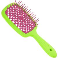 Щетка Janeke Superbrush Small для волос, салатово-розовая