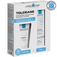 Набор La Roche-Posay Toleriane Dermallergo, флюид, 40 мл + гель, 50 мл + уход для контура глаз, 3 мл