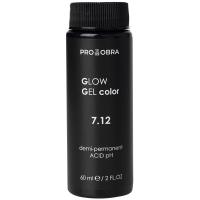 Краситель гелевый Obra Glow Gel Color полуперманентный для волос, 7.12 пепельный перламутровый средне-русый, 60 мл