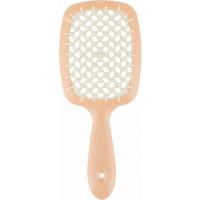 Щетка Janeke Superbrush с закругленными зубчиками, персиково-белая, 20.3х8.5х3.1 см