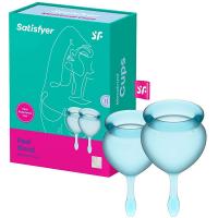 Чаша менструальная Satisfyer Feel Good светло-голубая, 2 шт