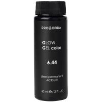 Краситель гелевый Obra Glow Gel Color полуперманентный для волос, 6.44 интенсивный медный темно-русый, 60 мл