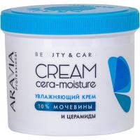 Крем увлажняющий Aravia Professional Cera-Moisture Cream с церамидами и мочевиной 10%, 550 мл