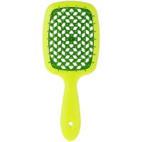 Щетка Janeke Superbrush с закругленными зубчиками, лимонно-зеленая, 20.3х8.5х3.1 см