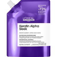 Шампунь бессульфатный L'Oreal Professionnel Serie Expert Keratin Alpha Sleek для непослушных и пористых волос, рефил, 500 мл