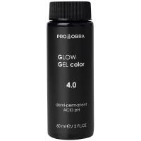 Краситель гелевый Obra Glow Gel Color полуперманентный для волос, 4.0 шатен, 60 мл