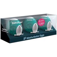 Набор Satisfyer Naughty яйцо-мастурбатор влажный, 7х5.5 см, 3 шт.