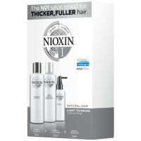 Набор Nioxin Система 1 для натуральных волос с тенденцией к истончению, 150 мл + 150 мл + 50 мл