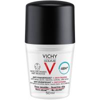 Дезодорант-антиперспирант шариковый Vichy Homme защита от пятен 48 часов, 50 мл