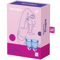 Чаша менструальная Satisfyer Feel Confident темно-голубая, 2 шт