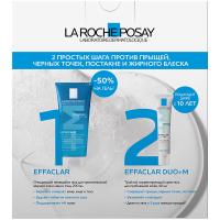 Набор La Roche-Posay Effaclar Duo+M, крем-гель корректирующий, 40 мл + гель очищающий пенящийся, 200 мл